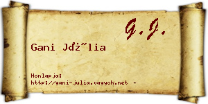 Gani Júlia névjegykártya